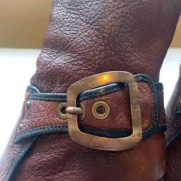 Vicini by Giuseppe Zanotti Leather Luxury Buckle Glass Heel Square Toe Sz 6 #103 - Picture 13 of 15